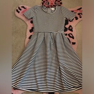 Lularoe Black and White Striped Amelia Dress